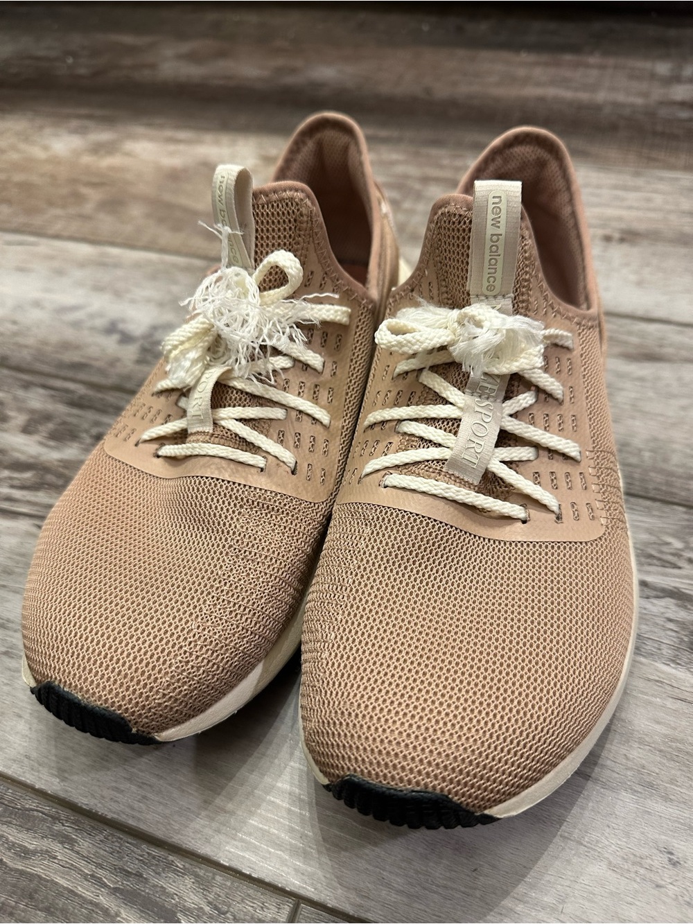 New Balance Women’s Tan Knit Lace-Up Sneakers